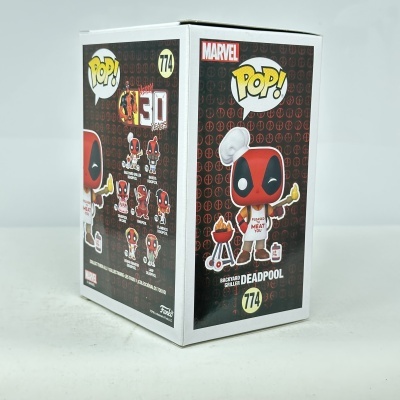 Caixa Funko POP! Deadpool Backyard Griller nº 774 com avental e grelha