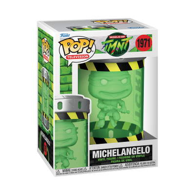 Embalagem de figura Funko Pop! Michelangelo TMNT em vinil verde translúcido