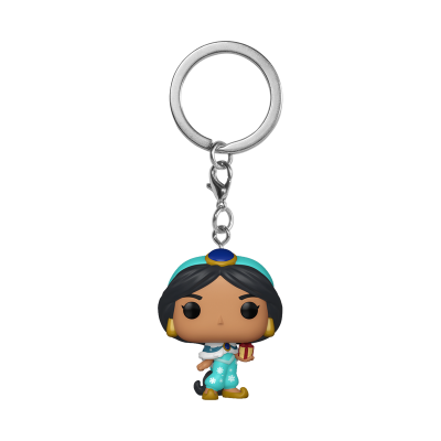 Chaveiro Funko Pop de personagem feminina em roupa azul
