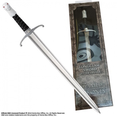 Espada longa Longclaw, abridor de cartas, embalagem do Game of Thrones