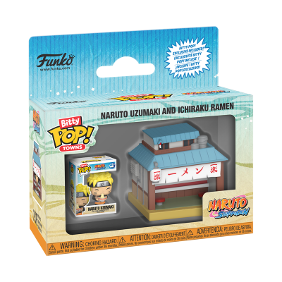 Embalagem Funko Pop Bitty Naruto Uzumaki com restaurante Ichiraku Ramen