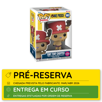 Figura Funko Pop Tony Tony Chopper One Piece com chapéu vermelho e cruz branca