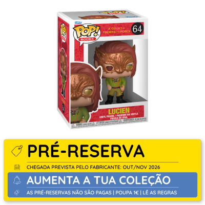 Figura Funko Pop! Lucien com máscara castanha e roupa verde na caixa número 64