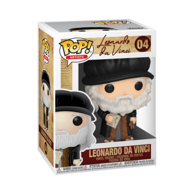 Figura de vinil Leonardo da Vinci na caixa Pop! Artists nº 04