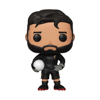 Boneco Funko Pop de guarda-redes de futebol com fato preto e bola branca