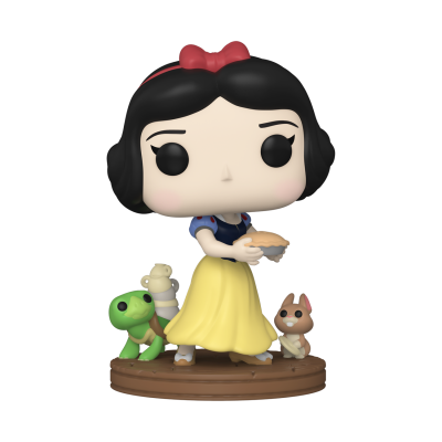 Figura colecionável em vinil da Branca de Neve com animais numa base redonda