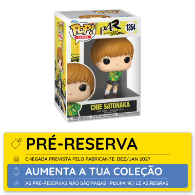 Figura Funko Pop Chie Satonaka Persona 4 Revival na caixa