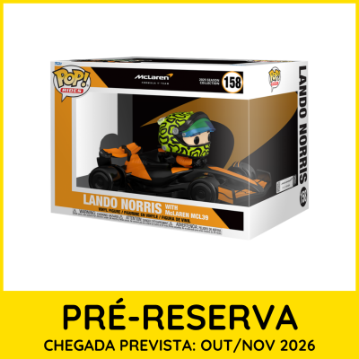 Funko Pop! Rides McLaren MCL39 Lando Norris em embalagem com indicação pré-reserva e chegada prevista para out/nov 2026