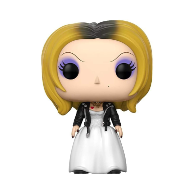 Figura Funko Pop de mulher com casaco preto e vestido branco