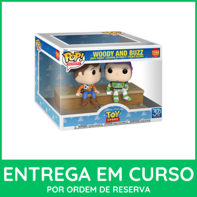 Funko Pop Woody and Buzz Toy Story em embalagem