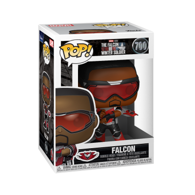 Boneco Funko Pop! Falcon da série The Falcon and the Winter Soldier na embalagem