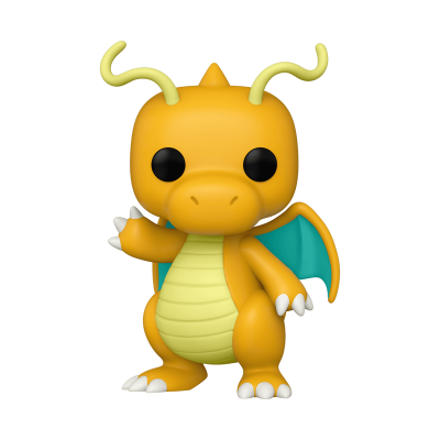 Figura colecionável estilo POP Funko de dragão amarelo com asas azuis