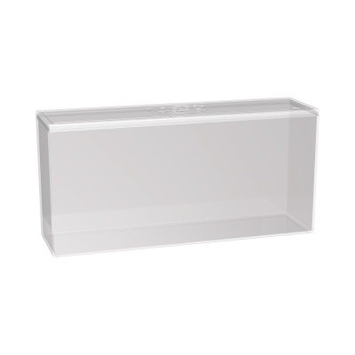Caixa plástica transparente retangular com tampa