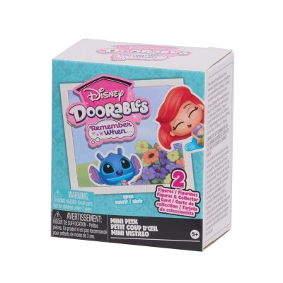 Caixa Disney Doorables Remember When com figuras das personagens Ariel e Stitch