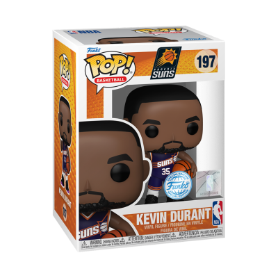Figura Funko Pop Kevin Durant com camisola dos Phoenix Suns em caixa