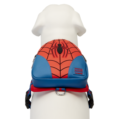 Mochila para cães com tema Homem-Aranha, vermelha e azul, com etiqueta MARVEL Loungefly