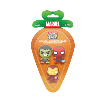 Pack de 3 mini-figuras Funko POP! Marvel com Hulk, Spider-Man e Iron Man