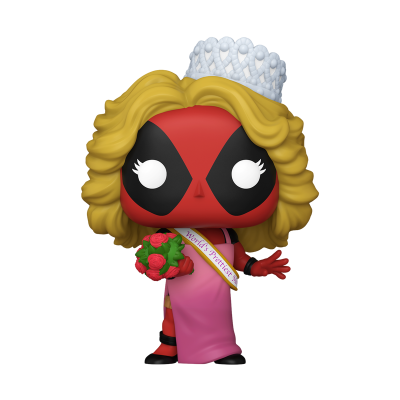 Figura Funko Pop mascarada com vestido rosa e coroa