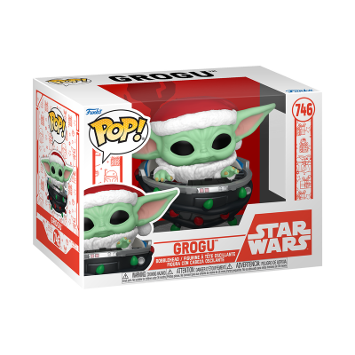 Figura Funko Pop! Grogu de Natal em embalagem Star Wars nº746