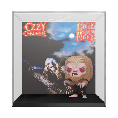 Figura Funko Pop de Ozzy Osbourne Bark at the Moon na caixa transparente