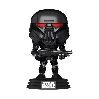 Figura colecionável Star Wars com capacete preto e olhos vermelhos