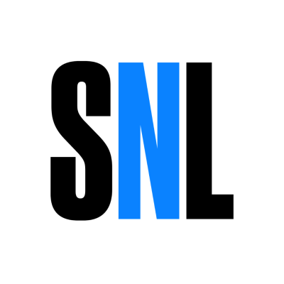 Logótipo com as letras SNL em preto e azul sobre fundo branco