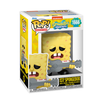 Figura Funko Pop! Animation SpongeBob triste a tocar guitarra na caixa