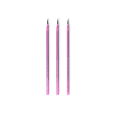 Três recargas de tinta rosa para caneta com ponta metálica