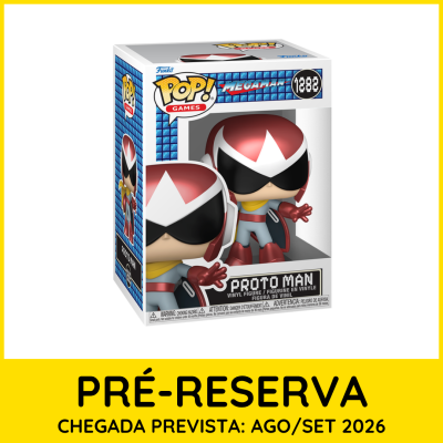 Figura Funko Pop Games Proto Man Megaman vinil na caixa 1282, pré-reserva chegada AGO/SET 2026