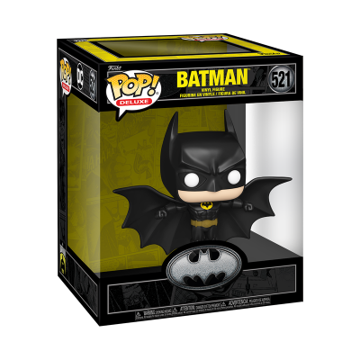 Figura Pop! Deluxe Batman n.º 521 em caixa preta e amarelo