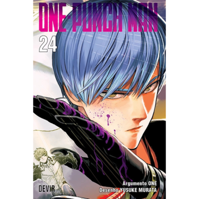 Capa do manga ONE PUNCH MAN volume 24 com personagem ilustrado e texto de créditos