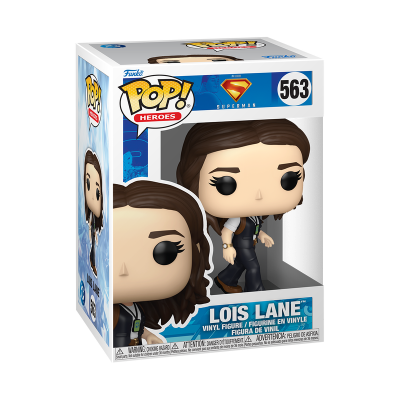 Figurine Funko Pop! Lois Lane em caixa com design Superman e Pop! Heroes