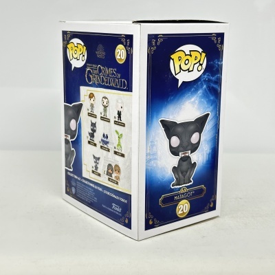 Caixa de Funko Pop! Matagot número 20 com fundo azul e branco.