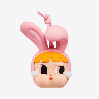 Bolsa infantil cabeça boneca coelho cor-de-rosa laranja