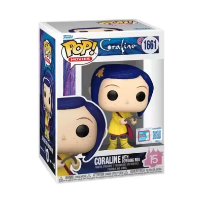Figura Funko Pop! Coraline com Bastão de Arco na embalagem