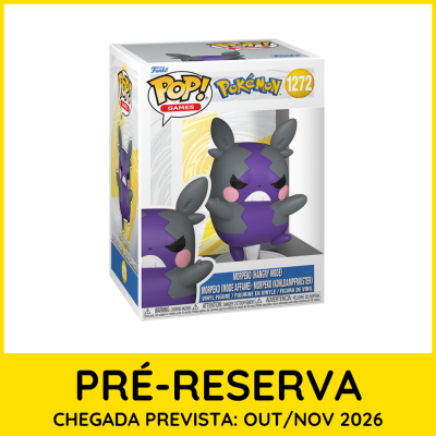 Funko Pop! Morpeko (Hangry Mode) na caixa, cores cinzento, roxo, com bochechas rosas