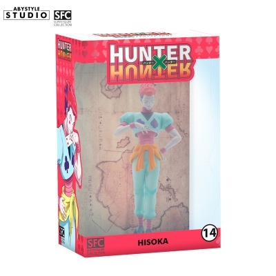 Figura de ação Hisoka da coleção Super Figure Collection em caixa vermelha