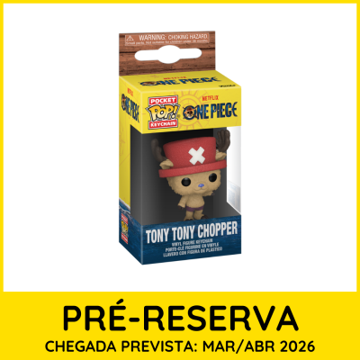 Chaveiro de figura de vinil Tony Tony Chopper da série One Piece em embalagem colorida.