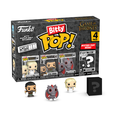 Conjunto de figuras Bitty Pop! Game of Thrones com 4 personagens em vinil e embalagem preta