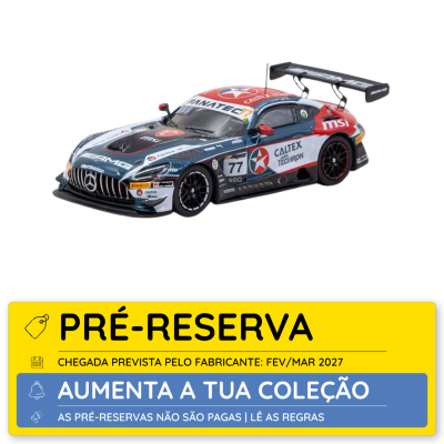 modelo de carro de corrida Mercedes-AMG cinza, vermelho e branco com logos