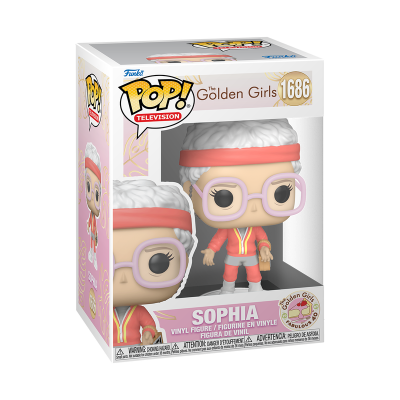 Boneco Funko Pop Sophia Golden Girls com roupa desportiva numa caixa