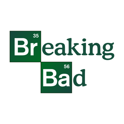 Logótipo da série Breaking Bad com elementos da tabela periódica