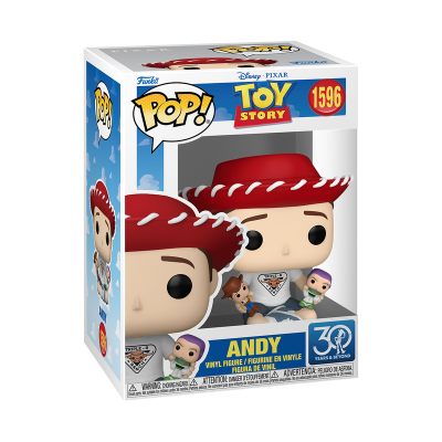 Figura Funko Pop! Vinyl Andy de Toy Story na caixa