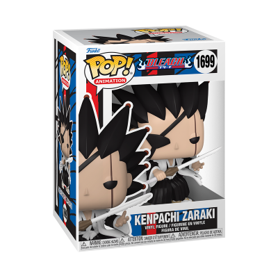 Funko Pop! Kenpachi Zaraki de Bleach com duas espadas em caixa