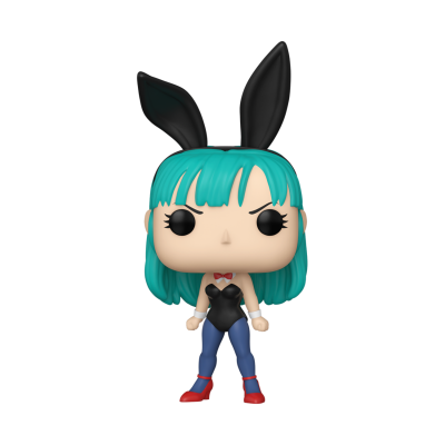 Figura Funko Pop com cabelo azul e orelhas de coelho pretas