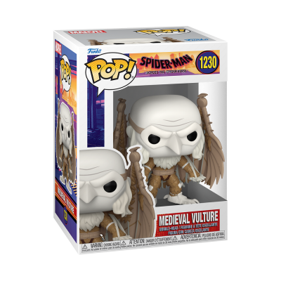 Funko Pop Medieval Vulture Spider-Man Across the Spider-Verse na caixa