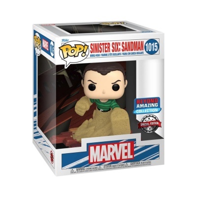 Figurine Pop! Marvel Sinister Six Sandman com detalhes de areia na caixa original.