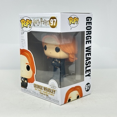 Figura de vinil Funko Pop! George Weasley de cabelo ruivo na embalagem