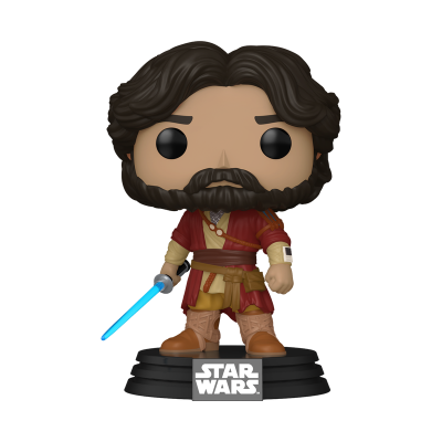 Figura Funko Pop de personagem de Star Wars com sabre de luz azul