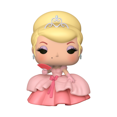 Figura Funko Pop de princesa loira com vestido rosa e tiara branca